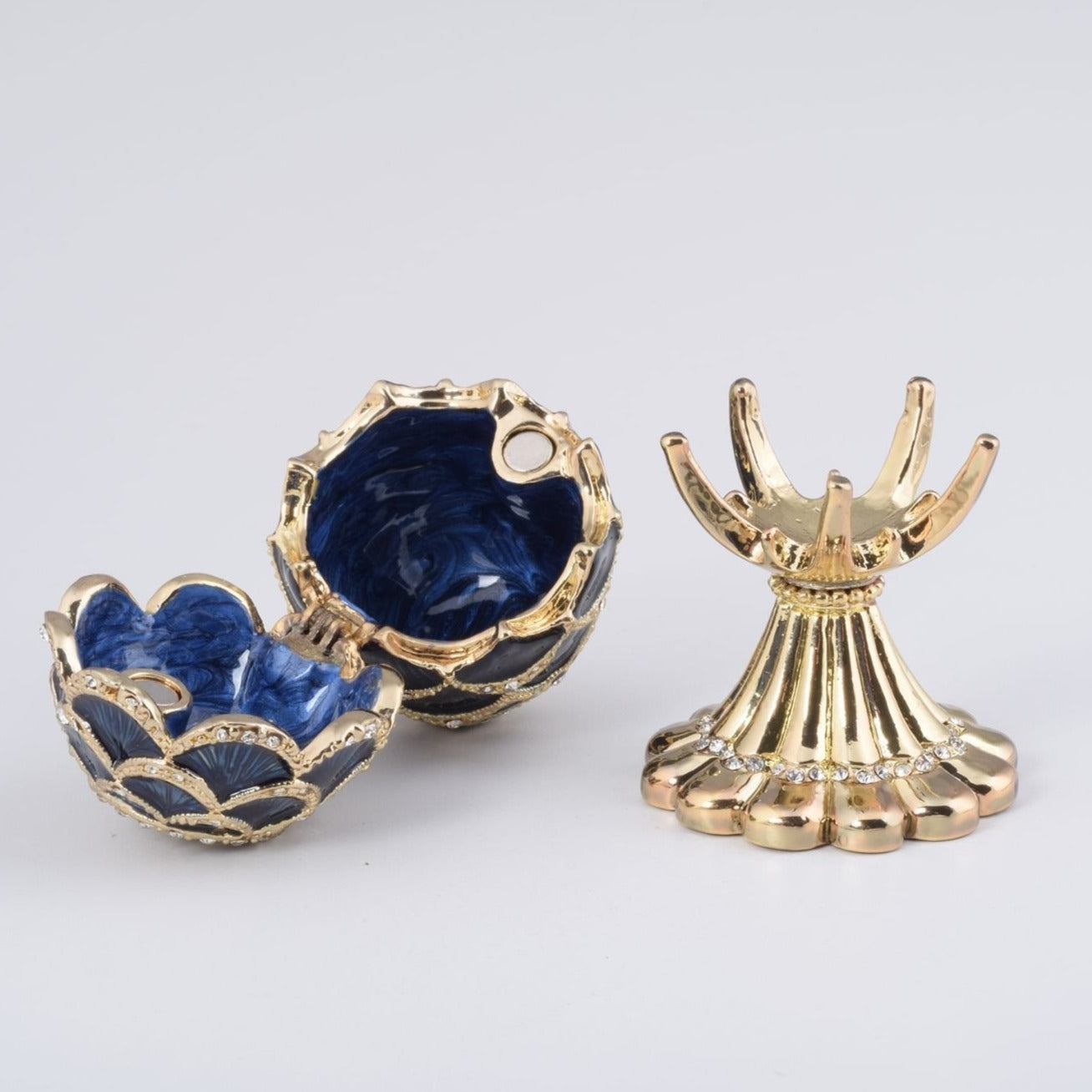 Keren Kopal Golden Blue pineapple Shape Faberge Egg  83.50