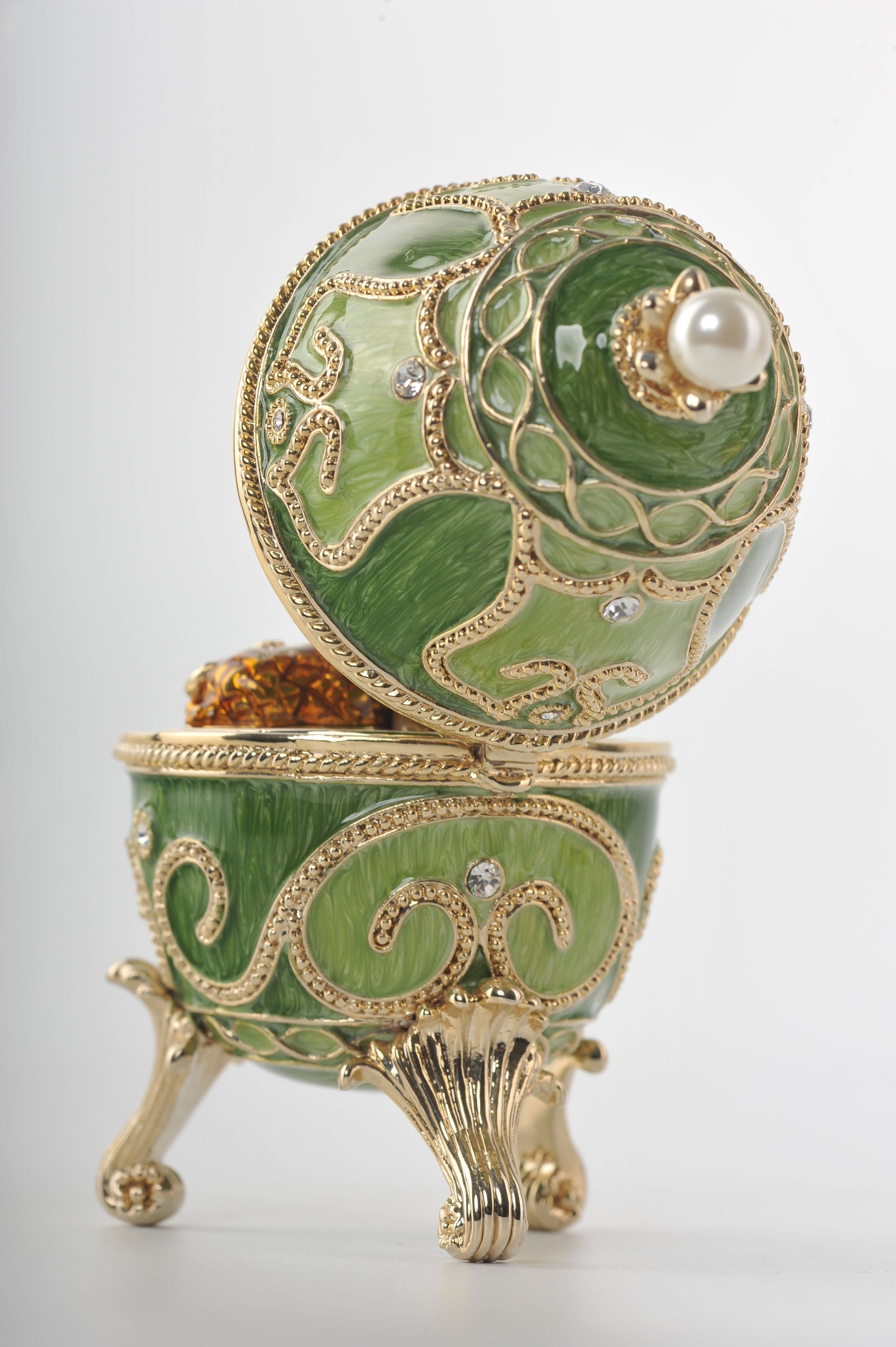 Keren Kopal Green Faberge Egg with Animals Inside  104.00