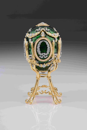 Green Faberge Egg with Swan Inside  Keren Kopal