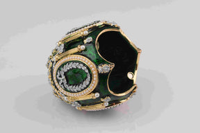 Green Faberge Egg with Swan Inside  Keren Kopal