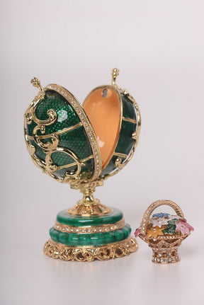 Keren Kopal Green Faberge Egg with a Removable Flower Bouquet  114.00