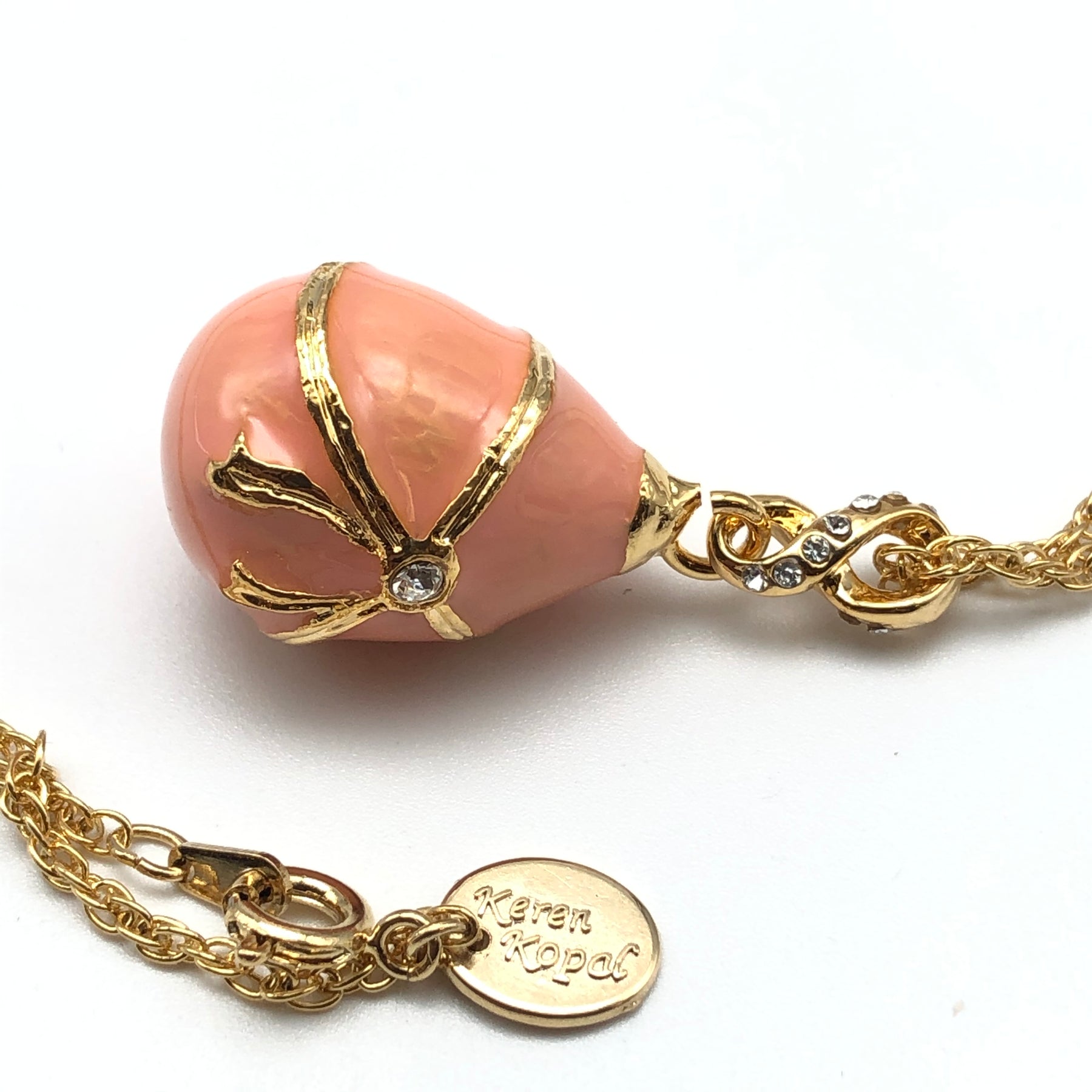 Pink Egg Pendant Necklace