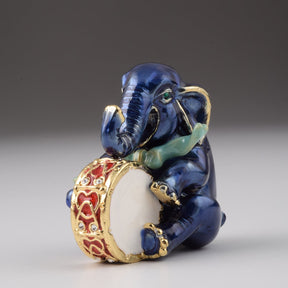 Blue Elephant with Drum