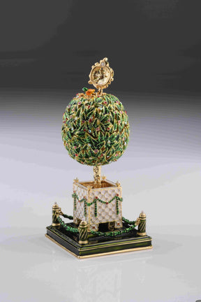 Bay Tree Faberge Egg with Colorful Crystals