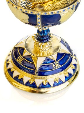 Globe Faberge Egg with Sailing ship