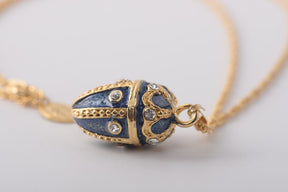 Keren Kopal Blue & Gold Egg Pendant Necklace Pendant 39.00