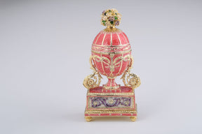 Keren Kopal Pink Faberge Egg with Flowers Bouquet on Top  124.00