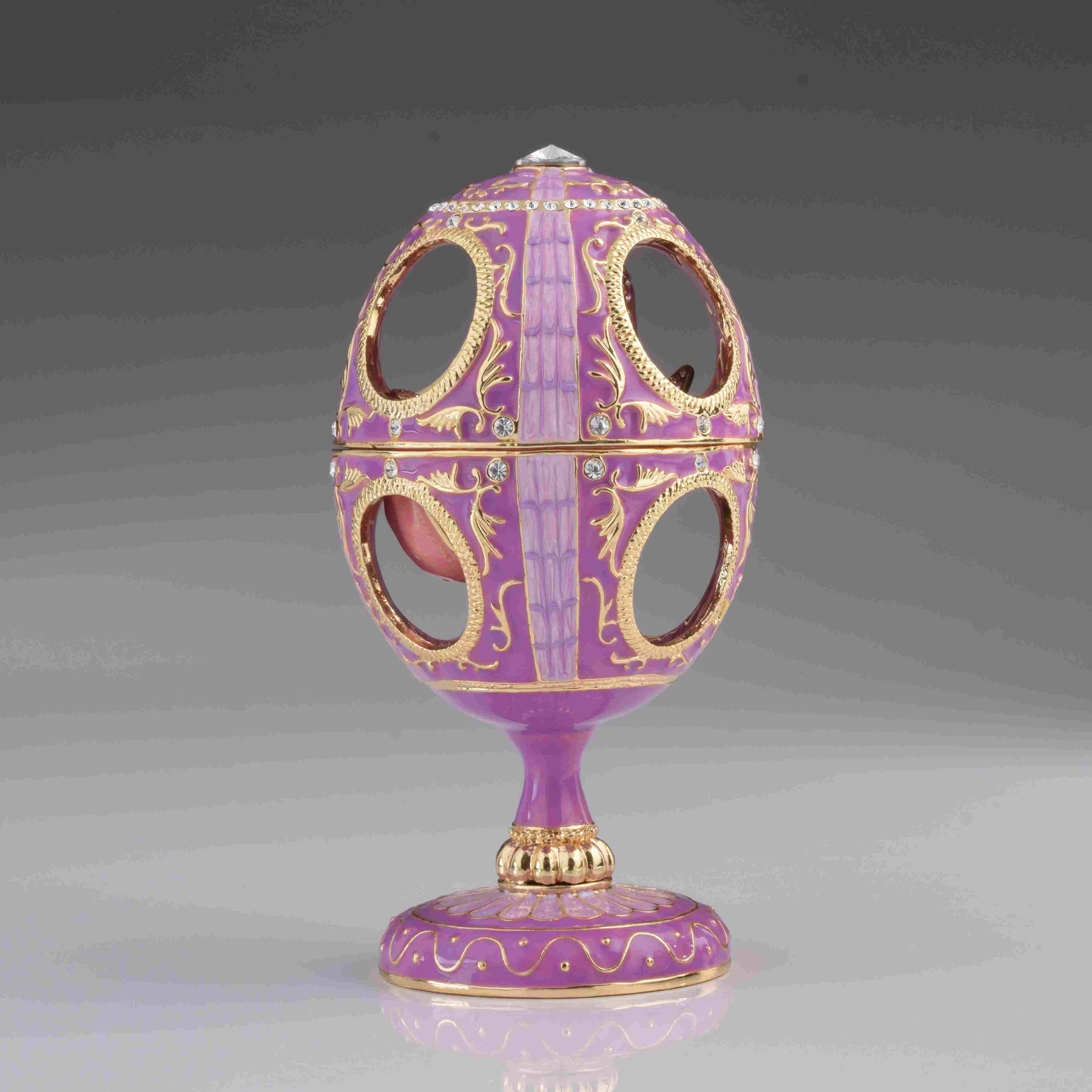 Keren Kopal Pink Faberge Egg with Pink Rose Inside  116.50