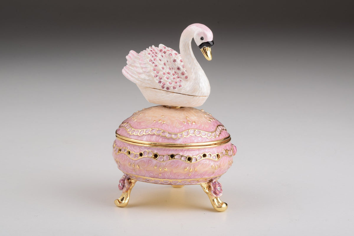 Keren Kopal Pink Faberge Egg with Swan  99.00