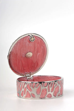 Keren Kopal Pink Jewelry Box with Silver Flower  54.50