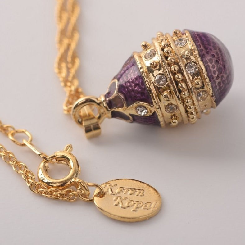 Keren Kopal Purple & Gold Egg Pendant Necklace  39.00