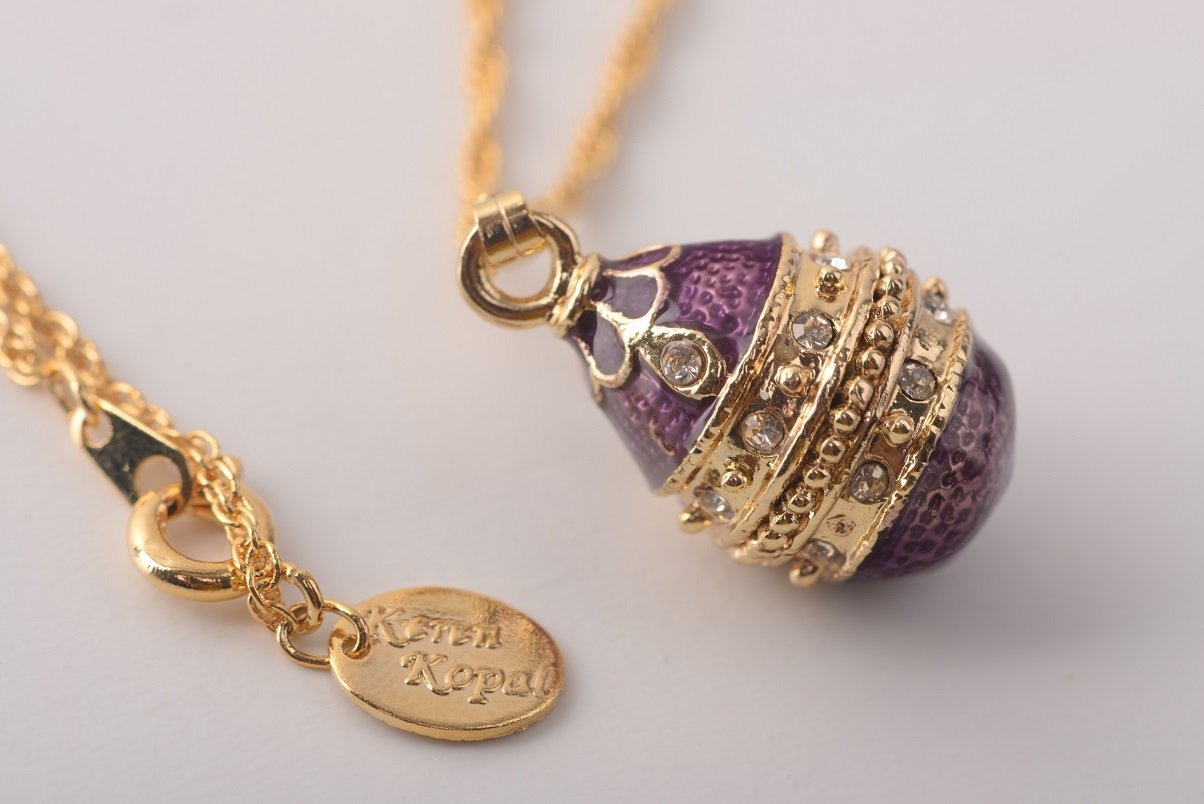 Keren Kopal Purple & Gold Egg Pendant Necklace  39.00