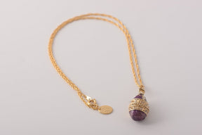 Keren Kopal Purple & Gold Egg Pendant Necklace  39.00