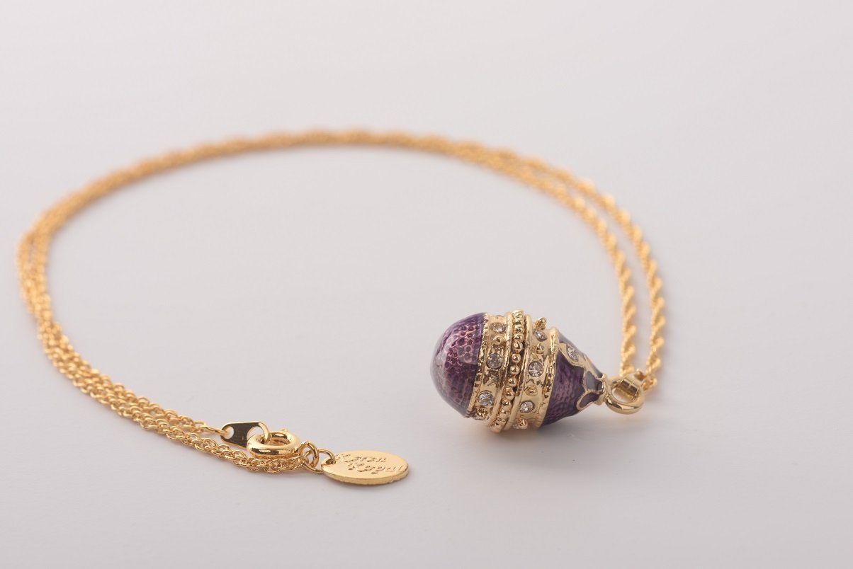 Keren Kopal Purple & Gold Egg Pendant Necklace  39.00