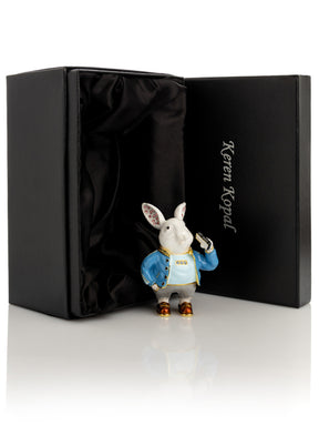 Businessman Rabbit with Cellphone Trinket Box