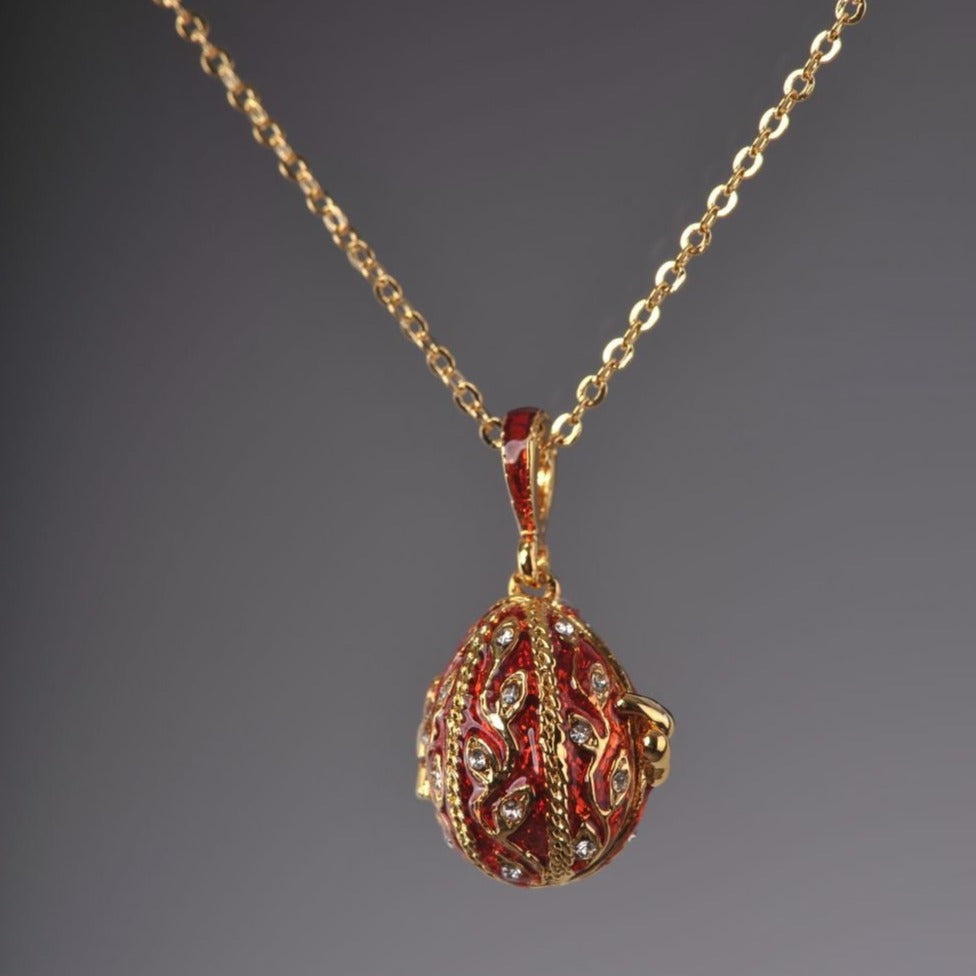 Keren Kopal Red Faberge Egg Pendant Necklace  37.00