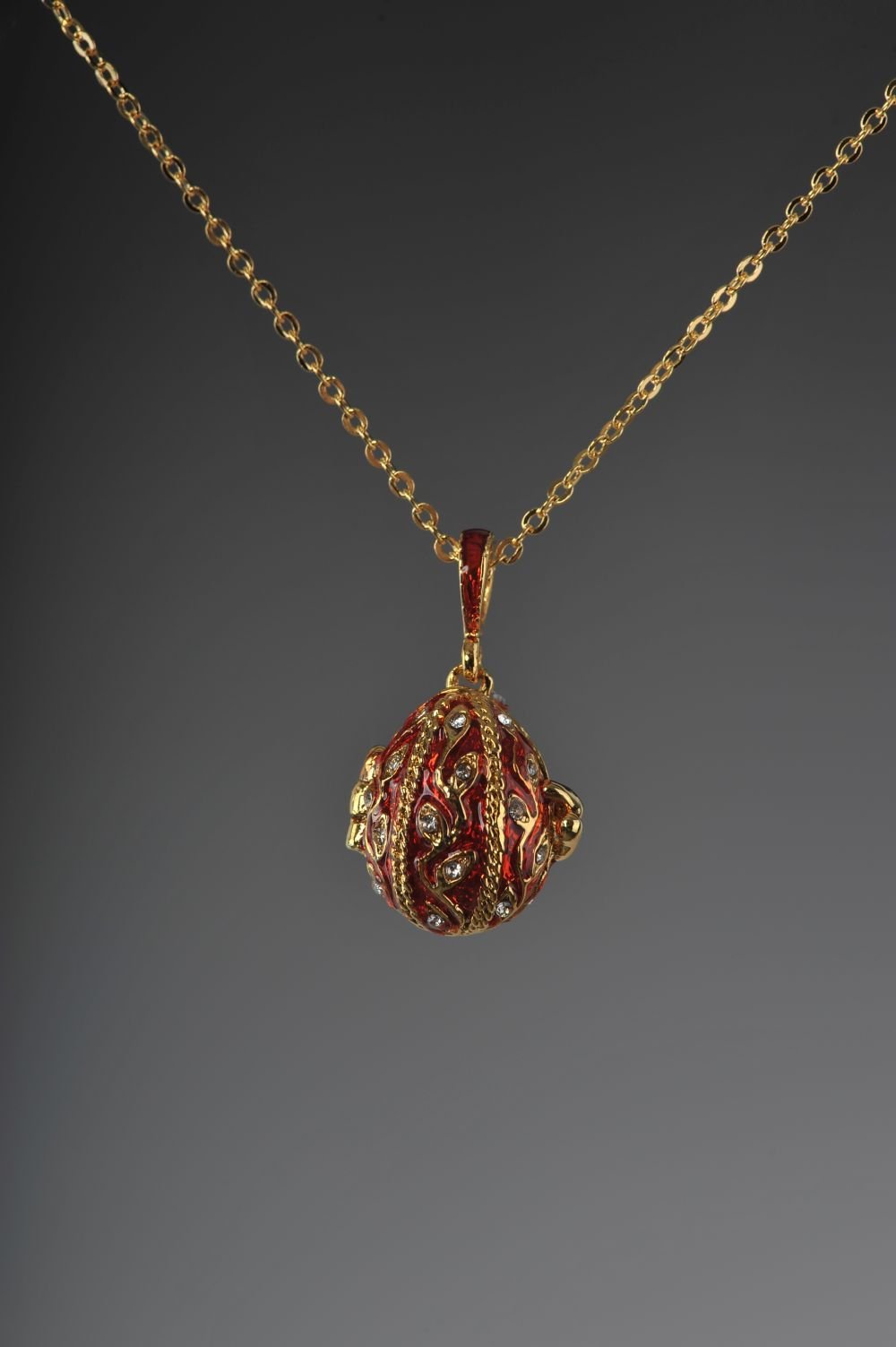 Keren Kopal Red Faberge Egg Pendant Necklace  37.00