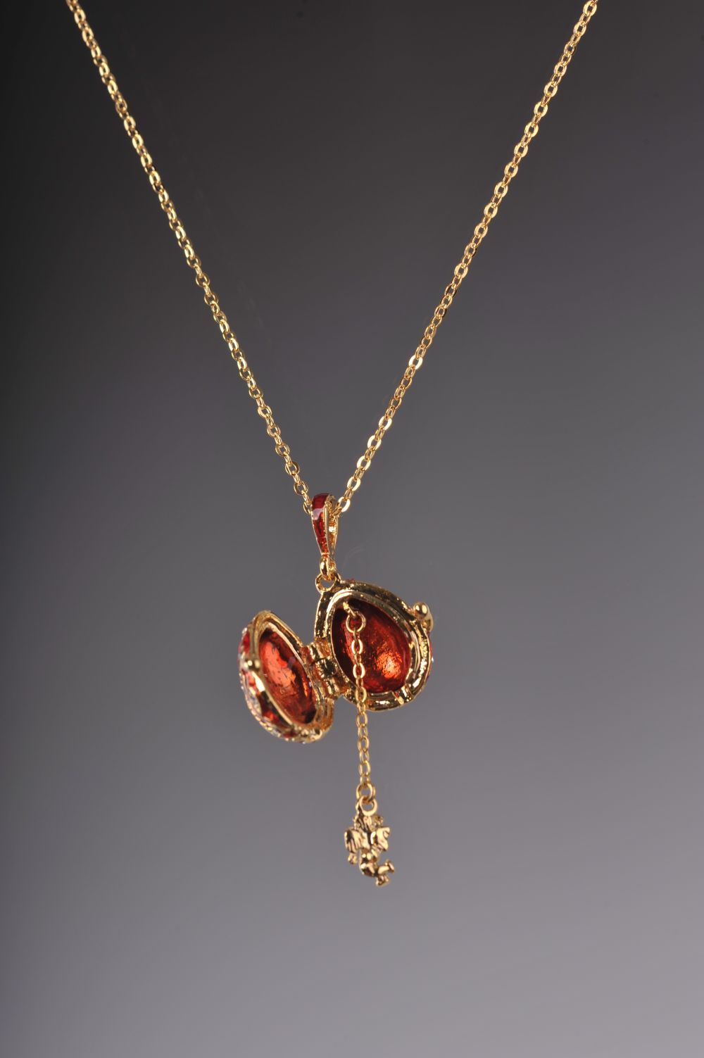 Keren Kopal Red Faberge Egg Pendant Necklace  37.00