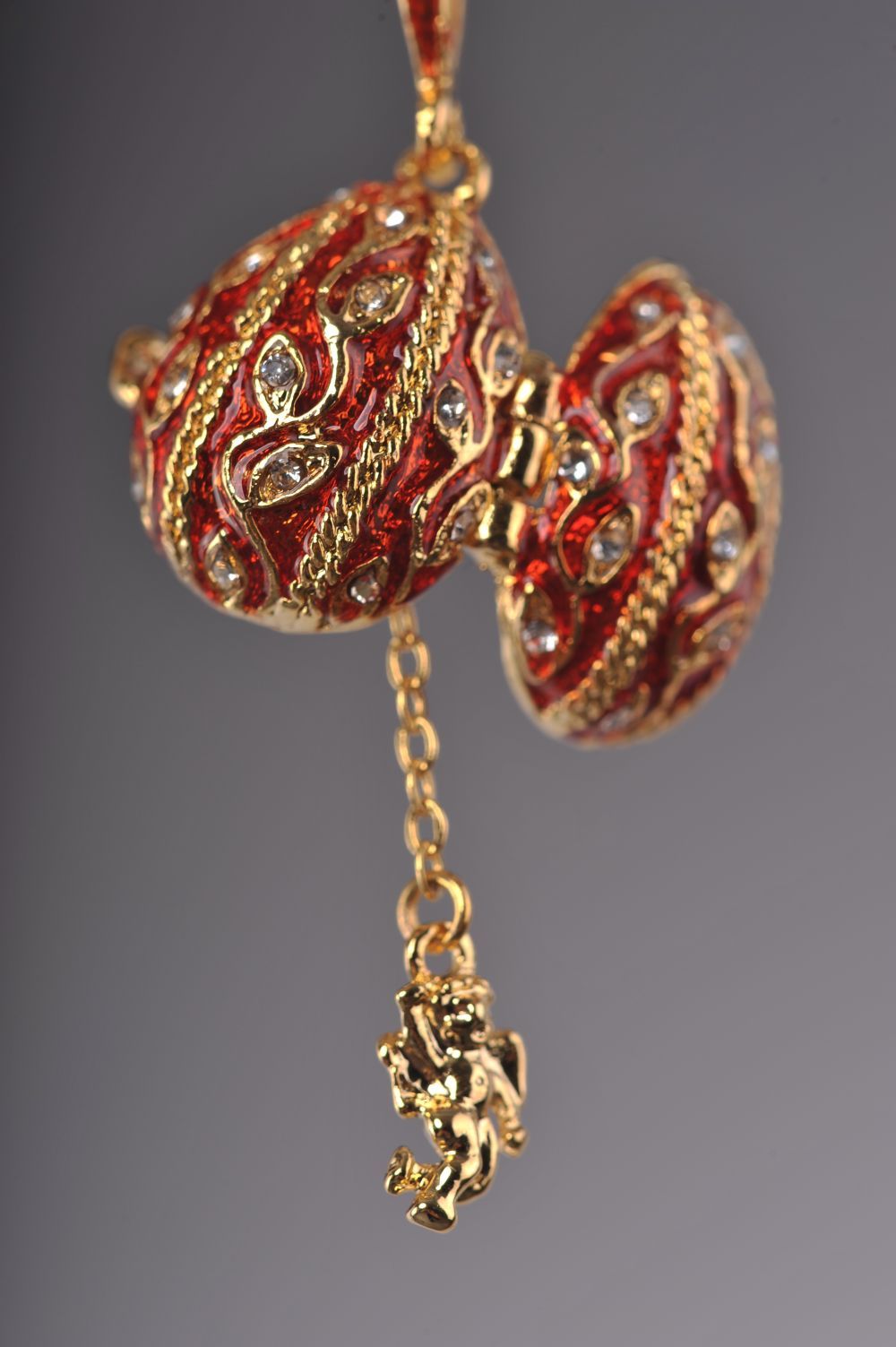 Keren Kopal Red Faberge Egg Pendant Necklace  37.00