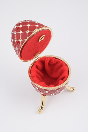 Keren Kopal Red Faberge Egg Trinket Box Decorated with Swarovski Crystals  89.75