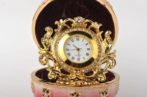 Keren Kopal Red Faberge Egg with Gold Clock Inside  126.50