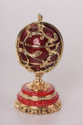 Keren Kopal Red Faberge Egg with a Removable Flower Bouquet  114.00