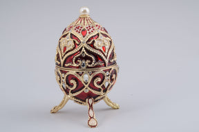 Keren Kopal Red Faberge Style Music Playing Egg  96.50