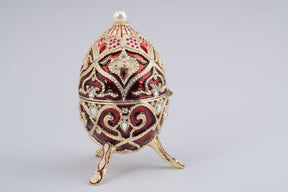 Keren Kopal Red Faberge Style Music Playing Egg  96.50