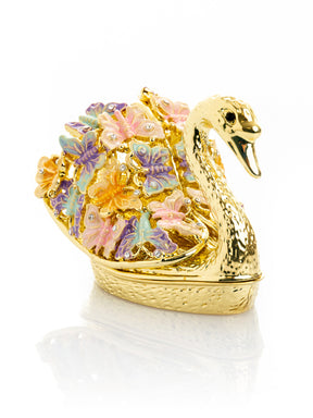 Golden Swan Decorated with Butterflies