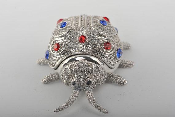 Keren Kopal Silver Beetle with Red & Blue Spots  36.25