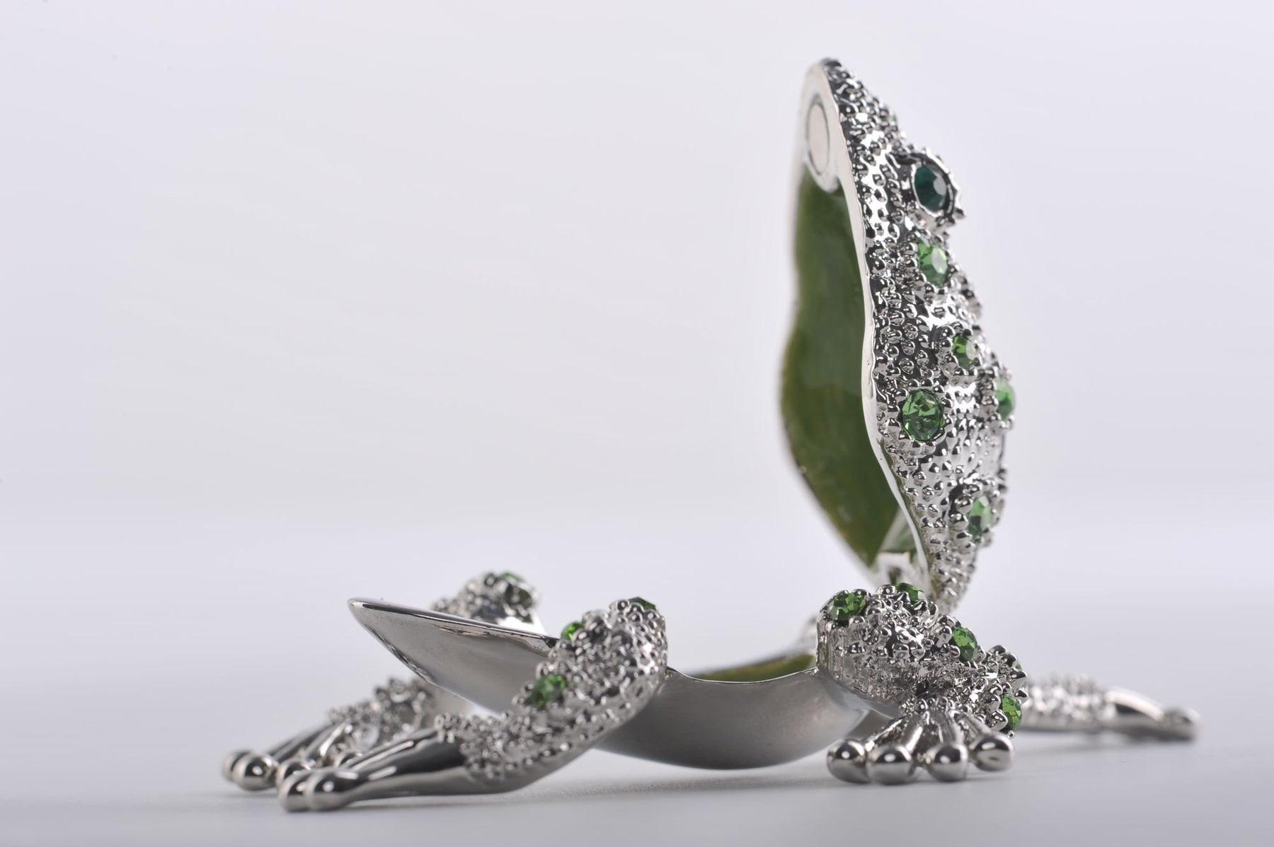 Keren Kopal Silver Frog with Green Crystals  29.50