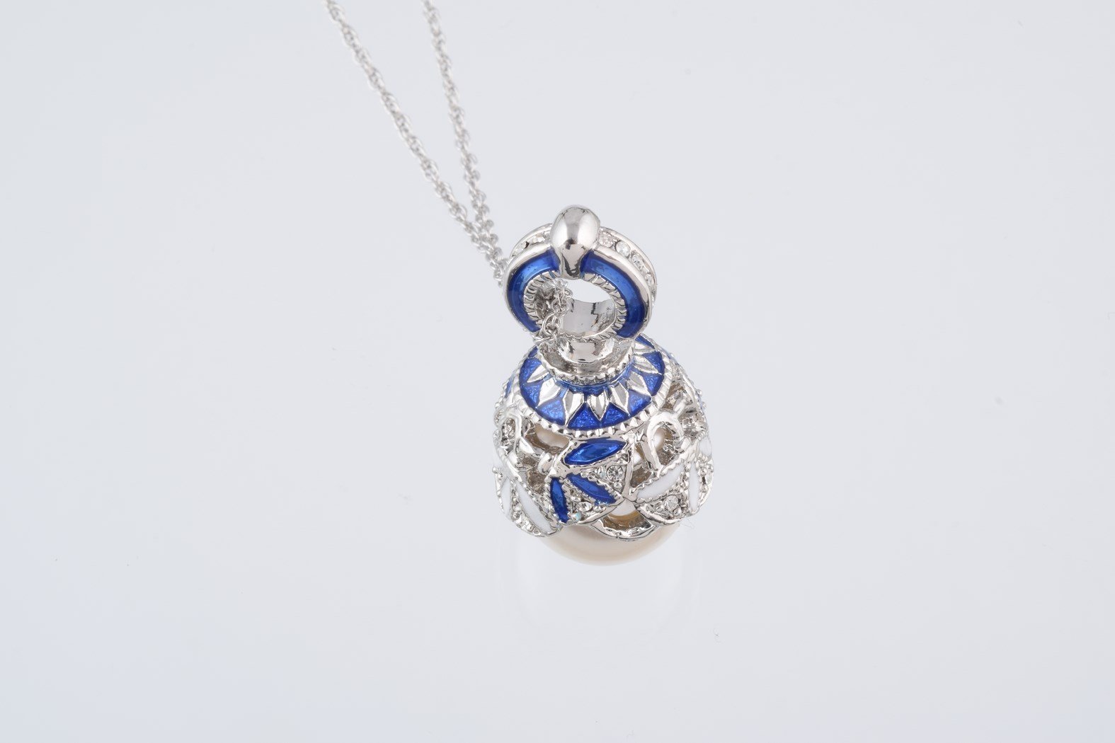 Keren Kopal Silver & Blue Pearl Egg Pendant Necklace  39.00