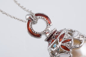 Keren Kopal Silver & Red Pearl Egg Pendant Necklace  39.00