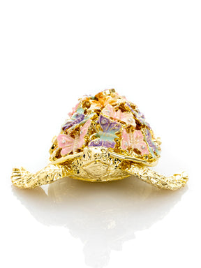 Golden Turtle Decorated with butterflies