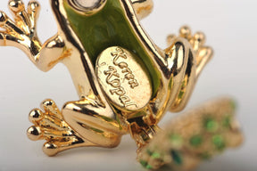 Keren Kopal Tiny Gold & Green Sitting Toad  17.00