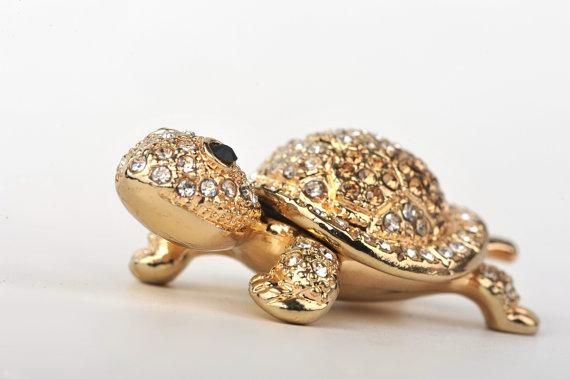 Tiny Silver and Gold Turtle  Keren Kopal