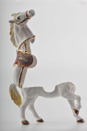 White Horse with Crystal Saddle  Keren Kopal