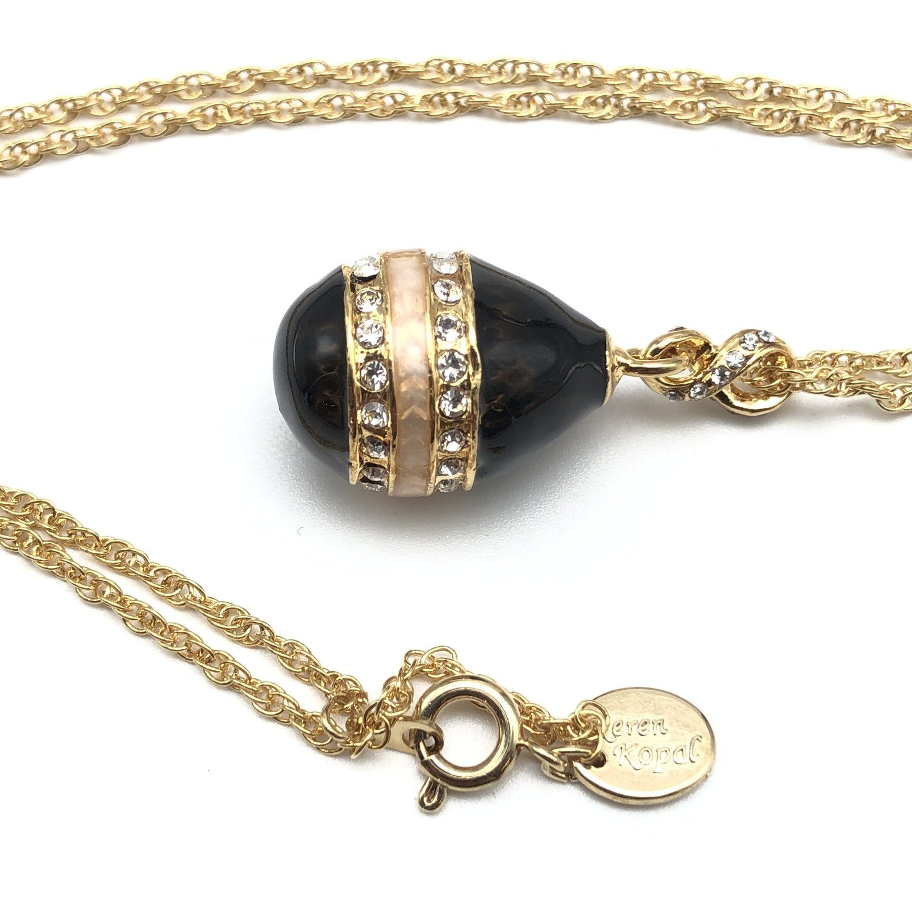 Black Egg Pendant Necklace jewelry Keren Kopal