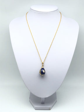 Blue Egg Pendant Gold Necklace jewelry Keren Kopal