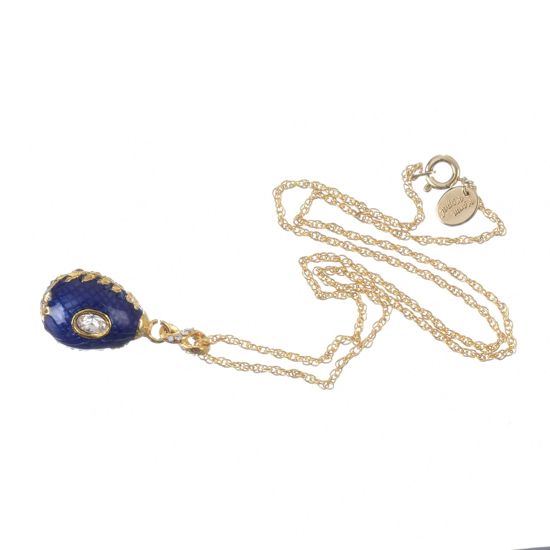 Blue Egg Pendant Gold Necklace jewelry Keren Kopal