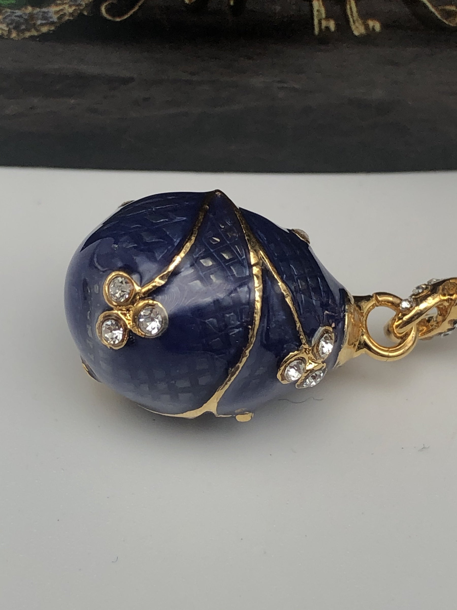 Blue Egg Pendant Gold Necklace jewelry Keren Kopal