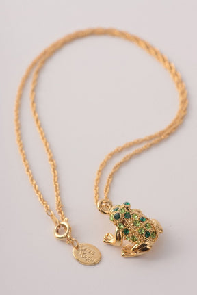 Keren Kopal Green Frog Pendant Necklace jewelry 39.00