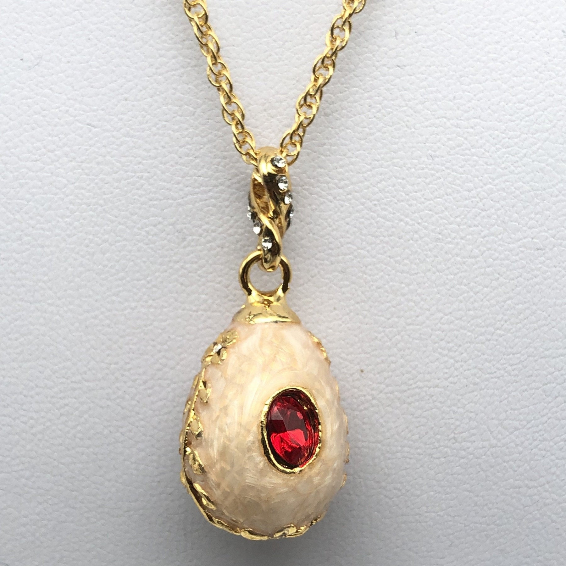 Pink Egg Pendant Gold Necklace jewelry Keren Kopal