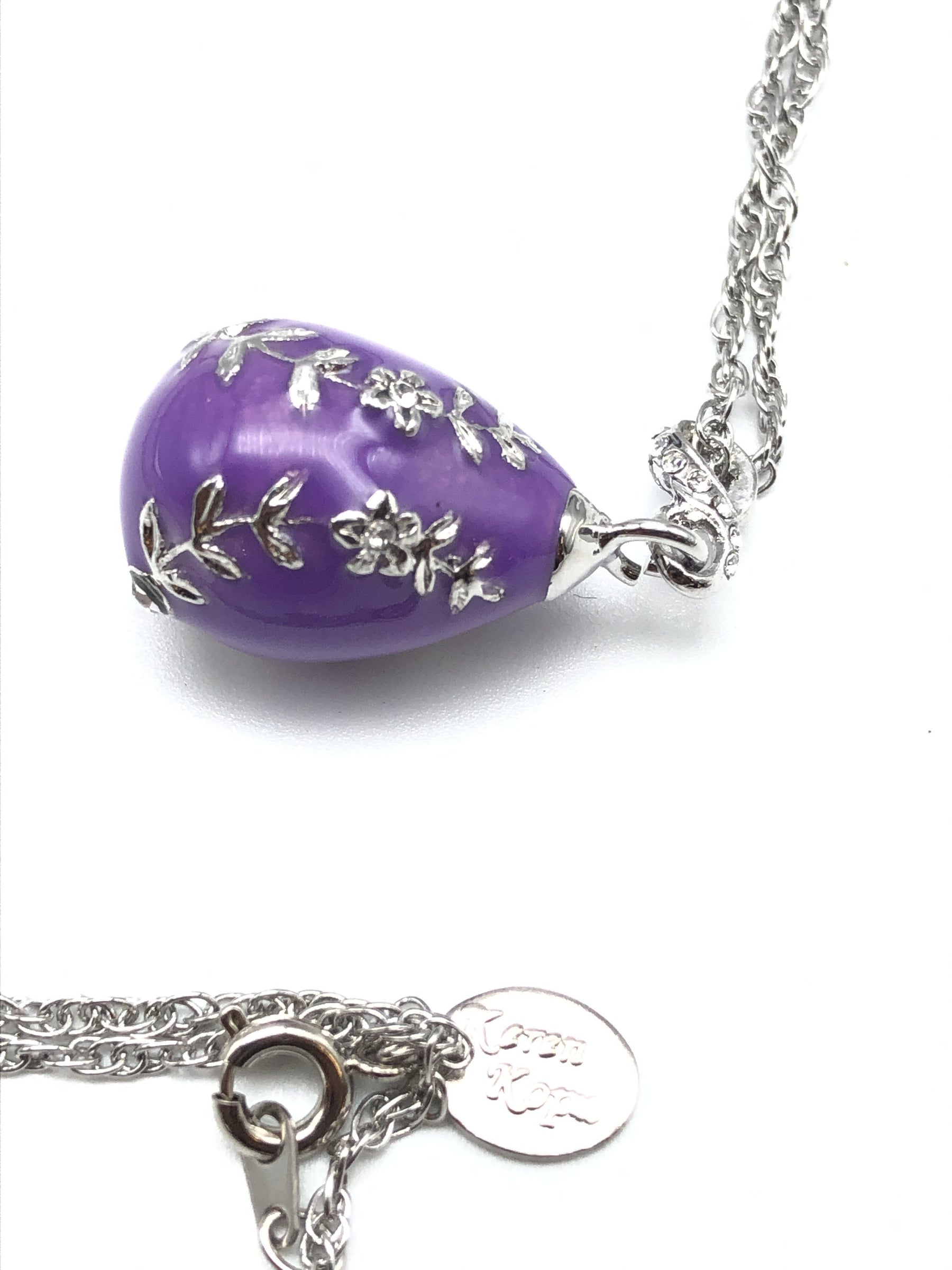 Purple Egg Pendant Necklace jewelry Keren Kopal