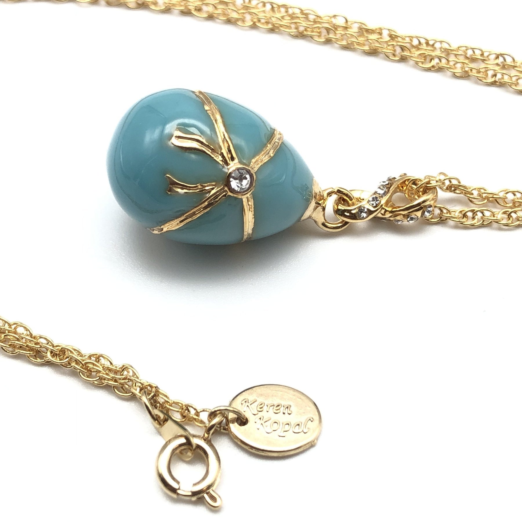 Turquoise Egg Pendant Necklace jewelry Keren Kopal