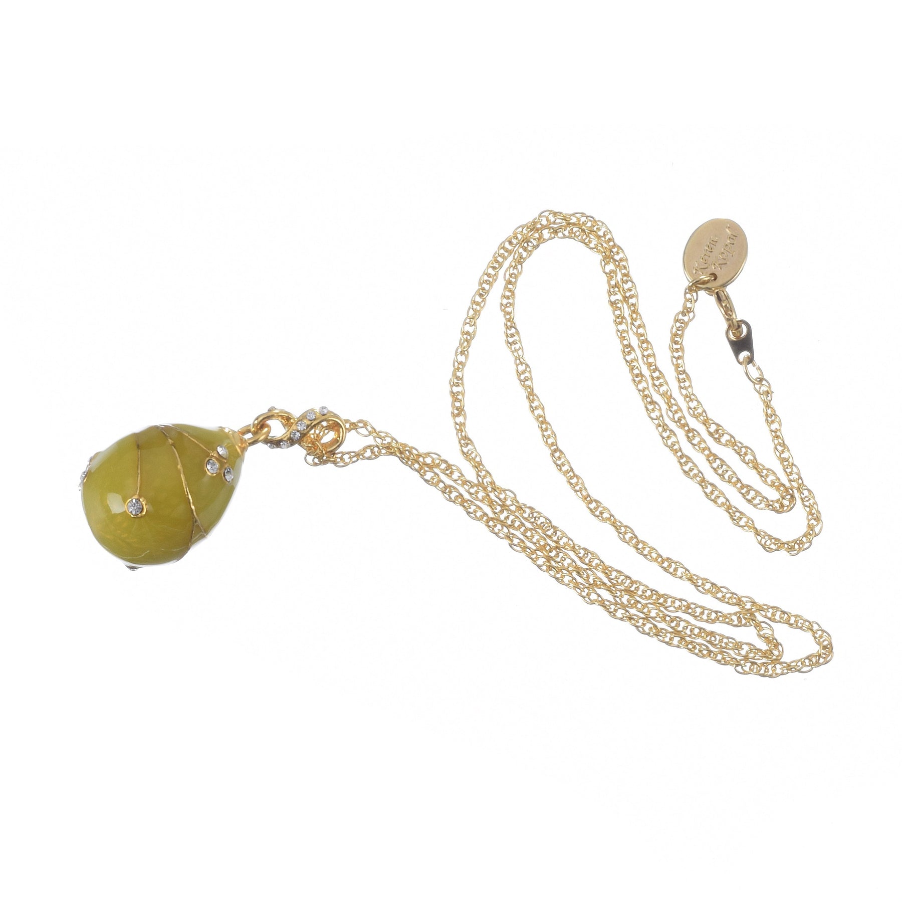 Yellow Egg Pendant Gold Necklace jewelry Keren Kopal