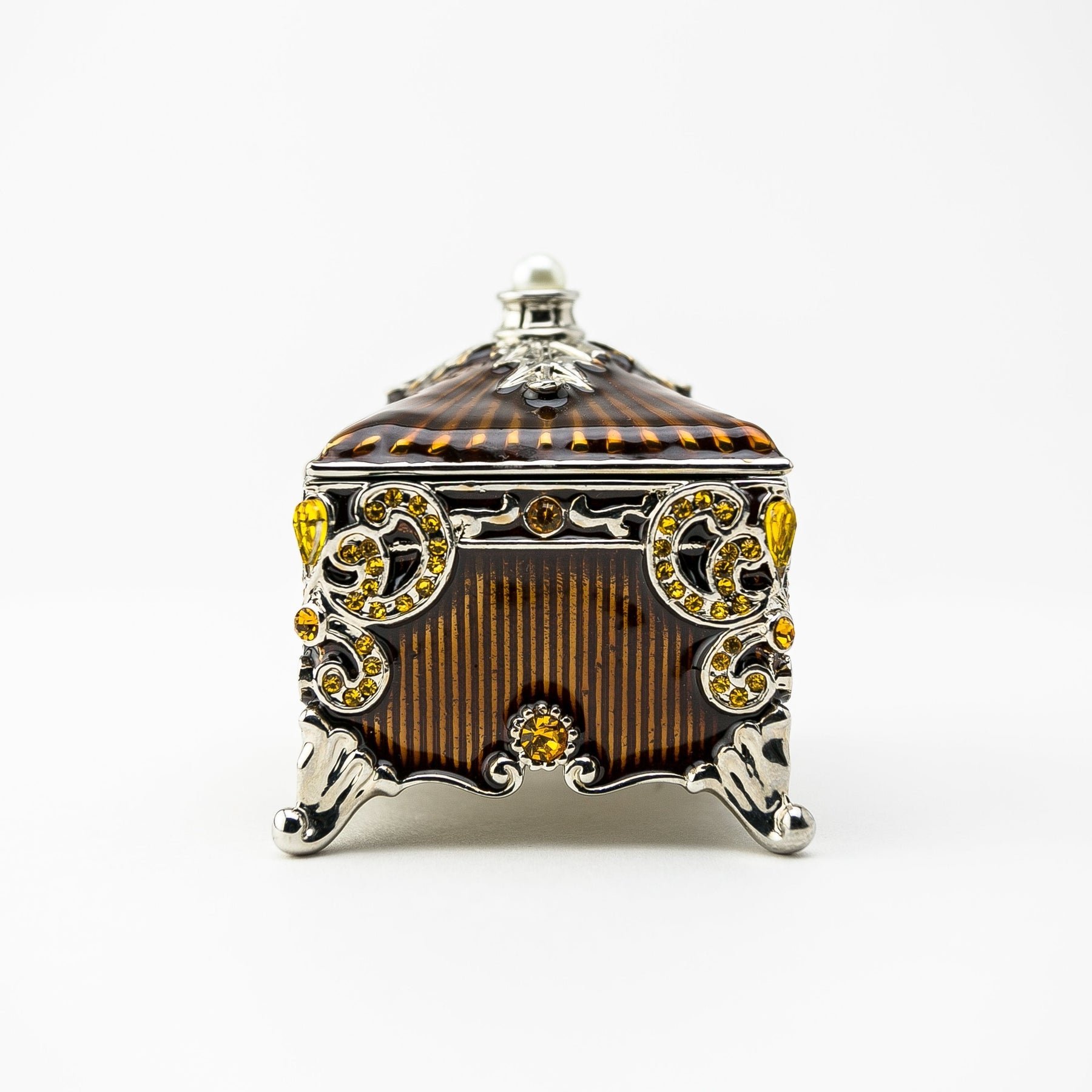 Brown Decorated Trinket Box trinket box Keren Kopal