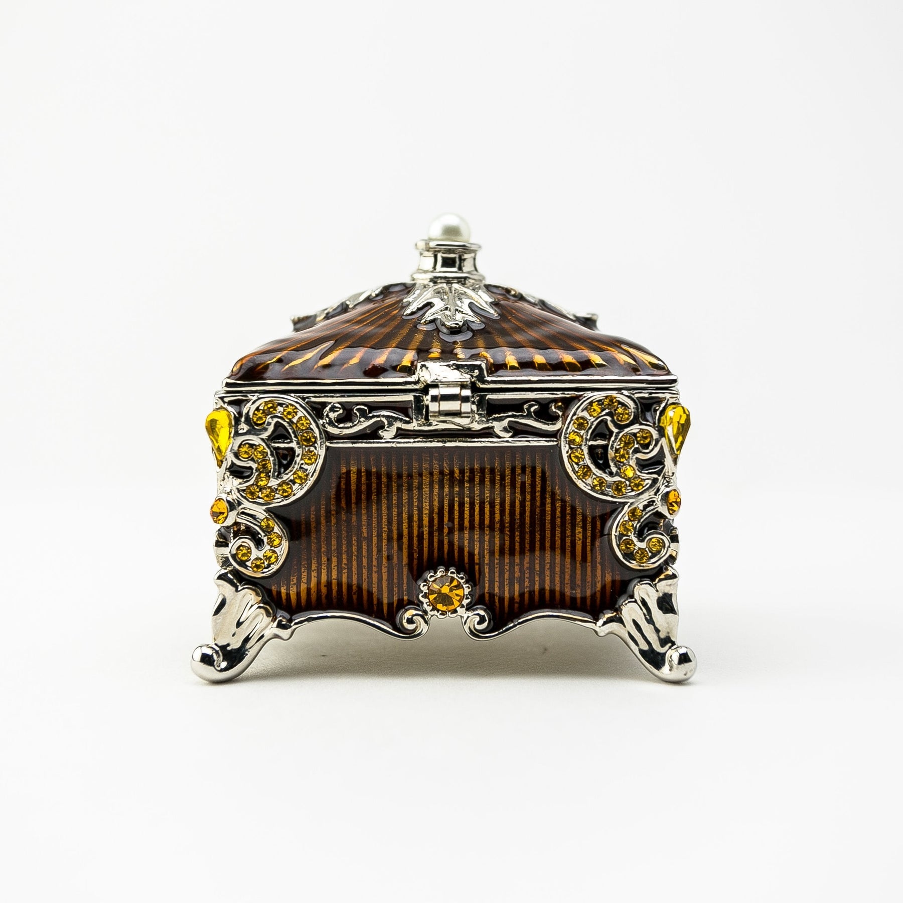 Brown Decorated Trinket Box trinket box Keren Kopal