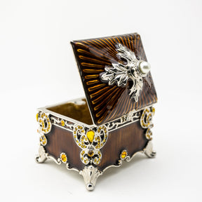 Brown Decorated Trinket Box trinket box Keren Kopal