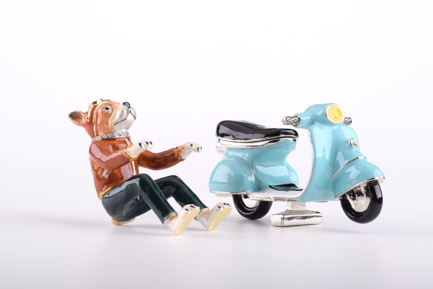 Dog on Vespa trinket box Keren Kopal